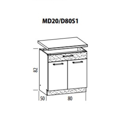Köögikapp Modena MD20 80 cm