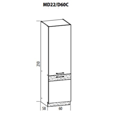 Kõrge köögikapp Modena MD22 60 cm
