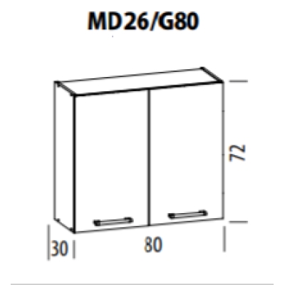 Ülemine kapp Modena MD26 80 cm