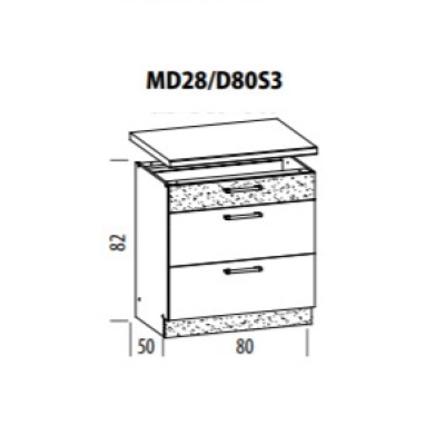 Köögikapp Modena MD28 80 cm