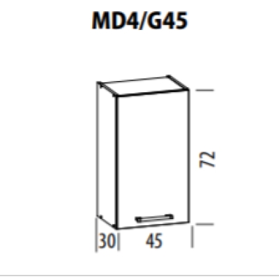 Ülemine kapp Modena MD4 45 cm