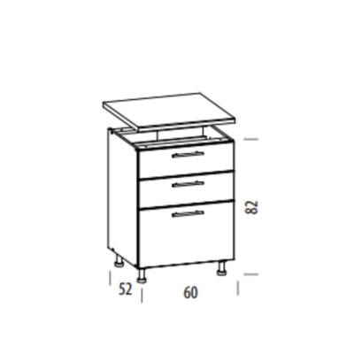 Sahtlitega kapp Tiffany T20 60 cm