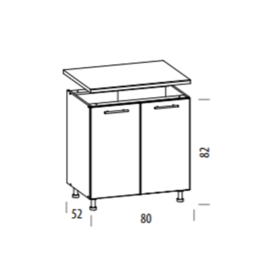 Köögikapp Tiffany T22 80 cm